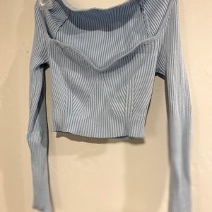 SHEIN sweetheart neck rib-knit sweater